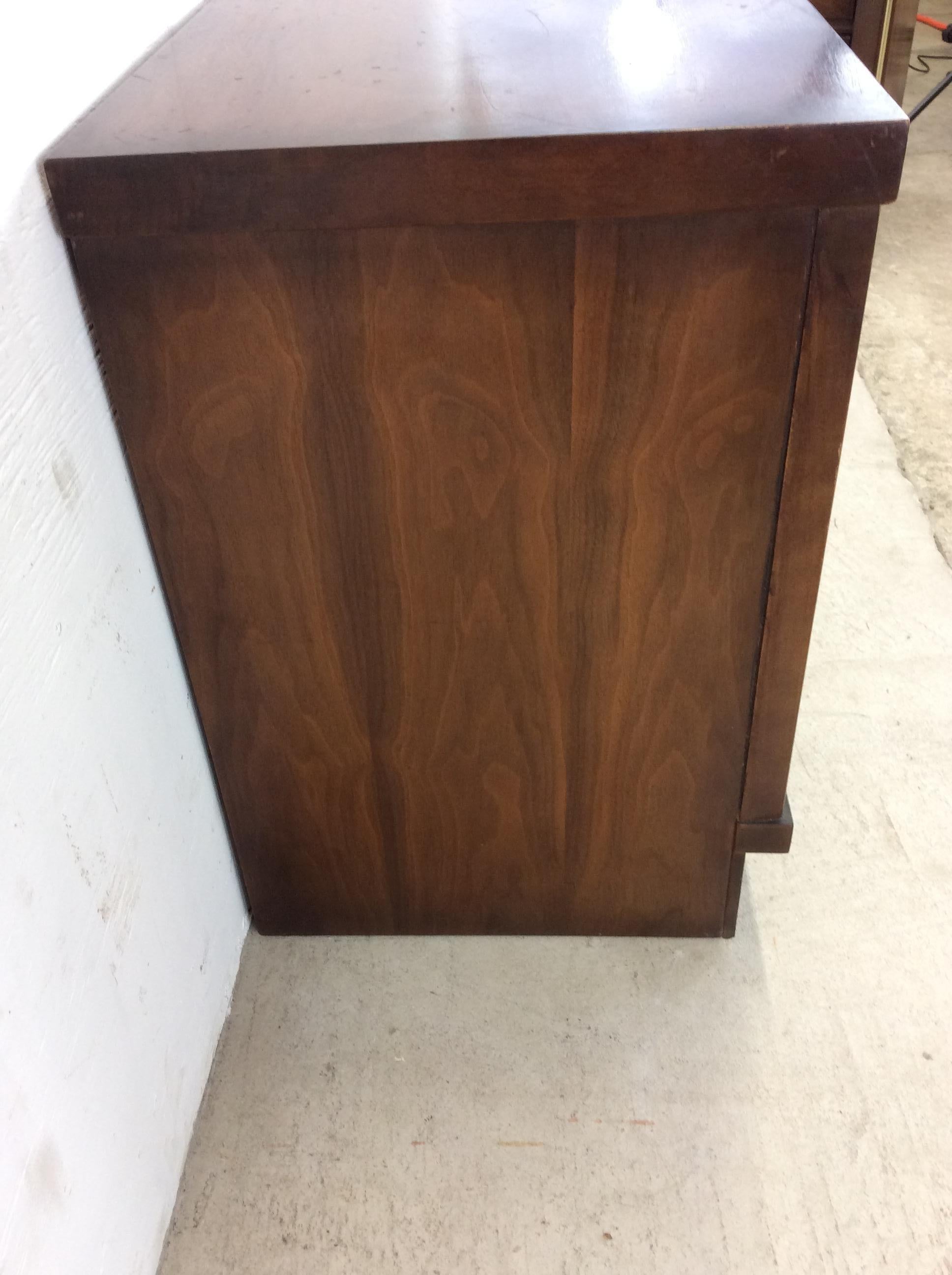 Pair of Mid-Century Modern Two Drawer Nightstands with Beveled Drawer Faces For Sale 5