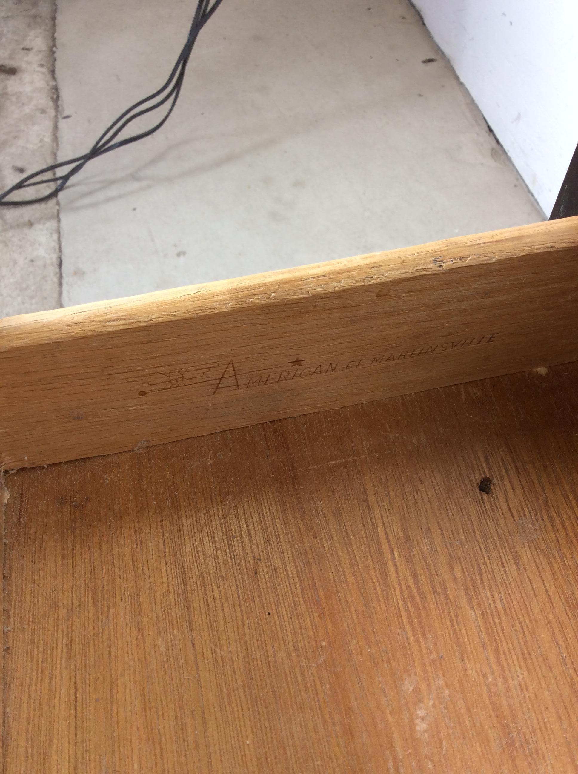 Pair of Mid Century Modern Two Drawer Nightstands with Chrome Accents en vente 9