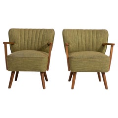 Pair Of Mid Century Modern Upholstered Armchairs