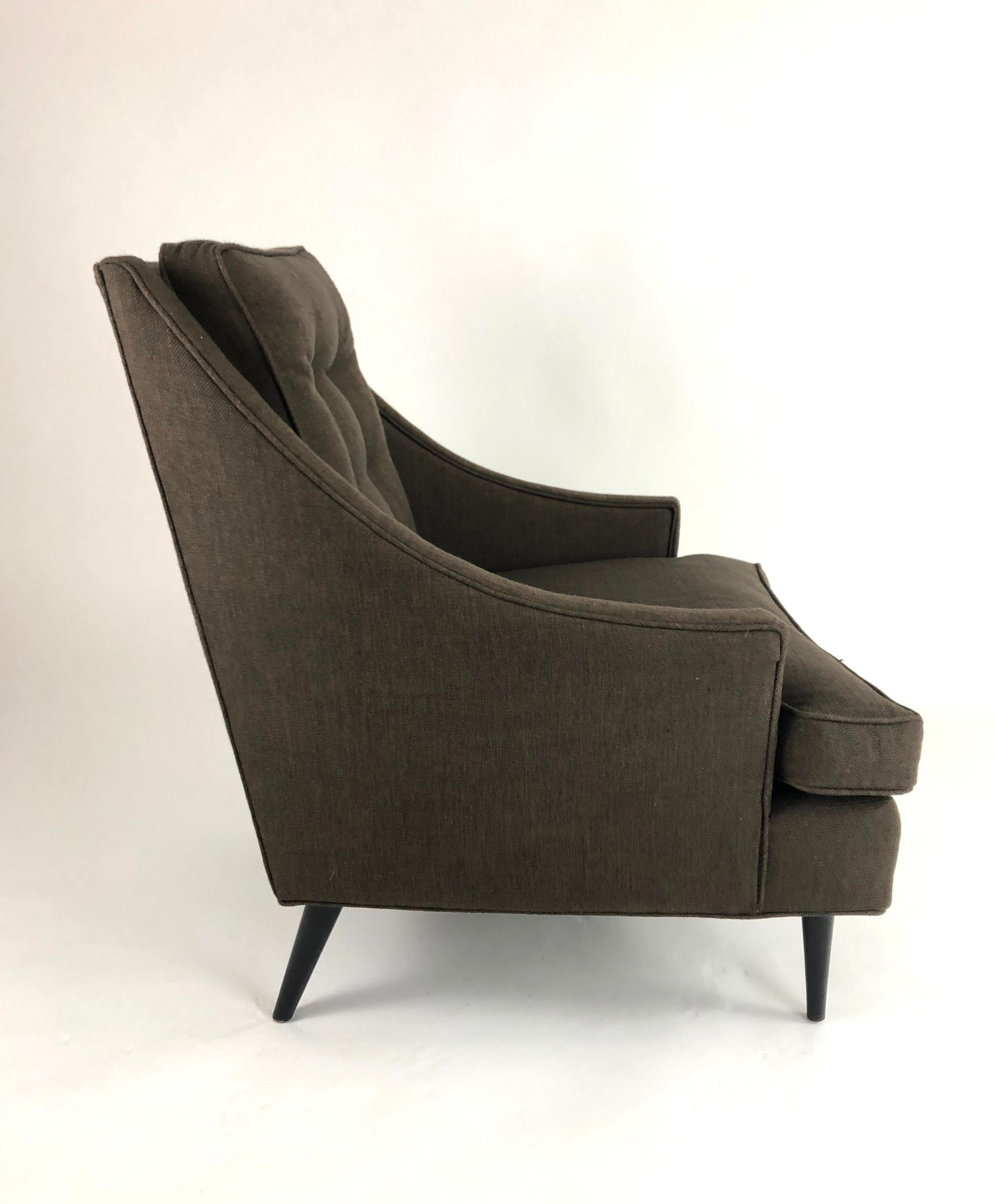 Mid-20th Century Pair of Mid-Century Modern Upholstered Lounge Chairs