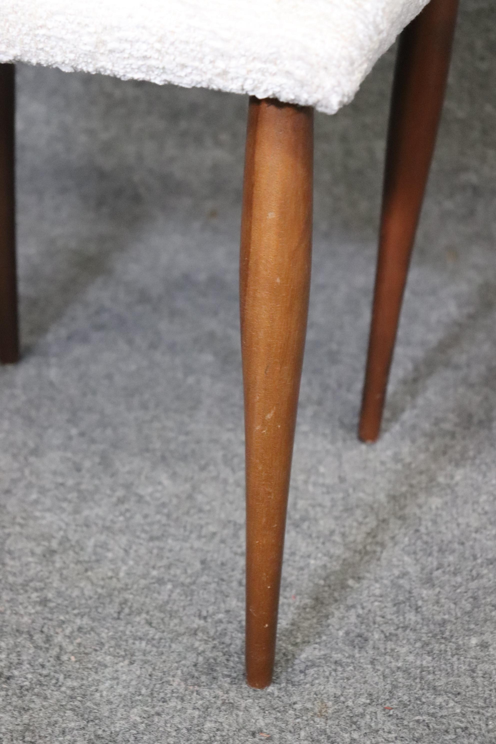 20th Century Pair of Mid Century Modern Upholstered Stools Benches
