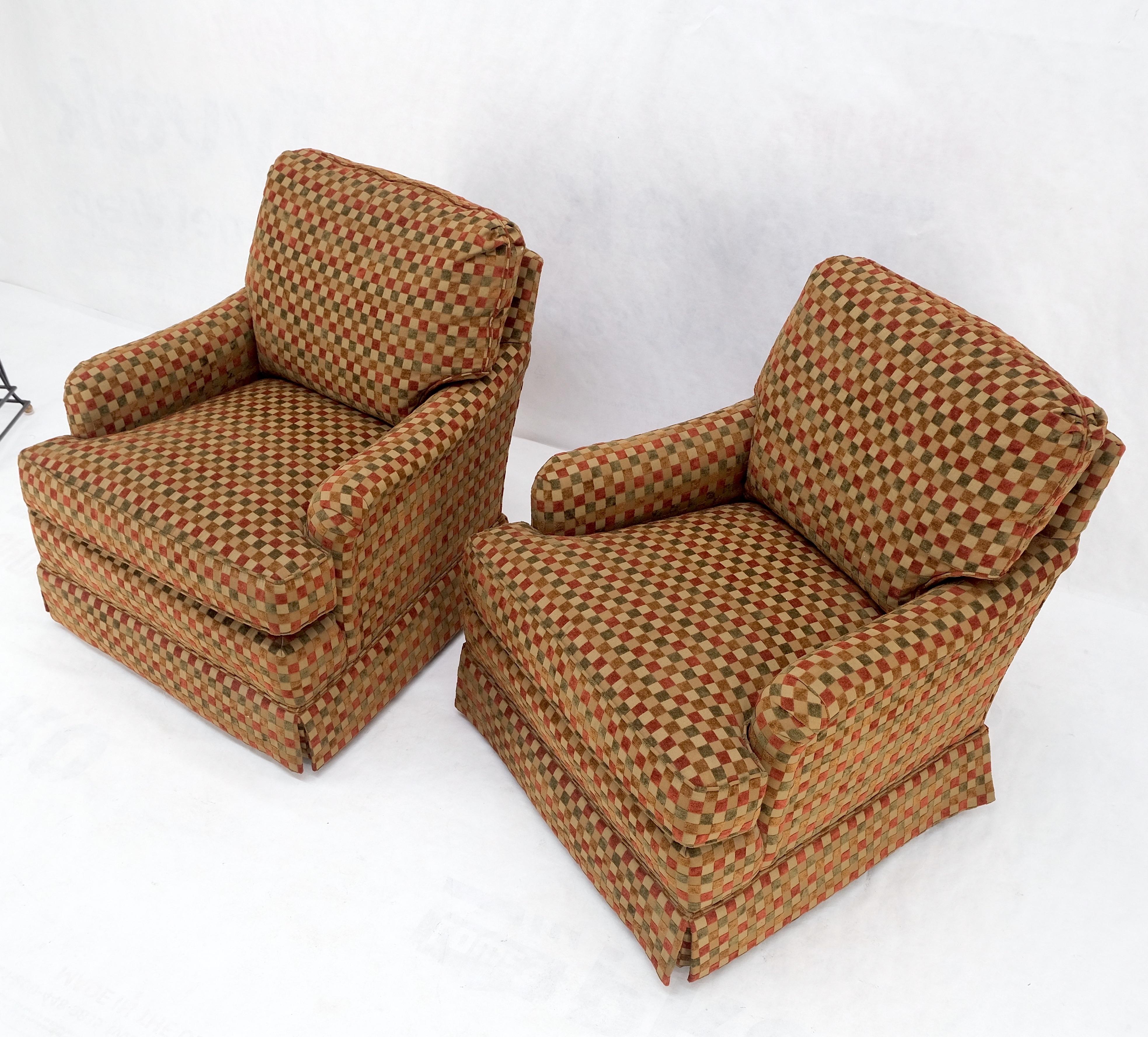 Pair of Mid-Century Modern Upholstery Fabric Vintage Lounge Chairs Mint! 8