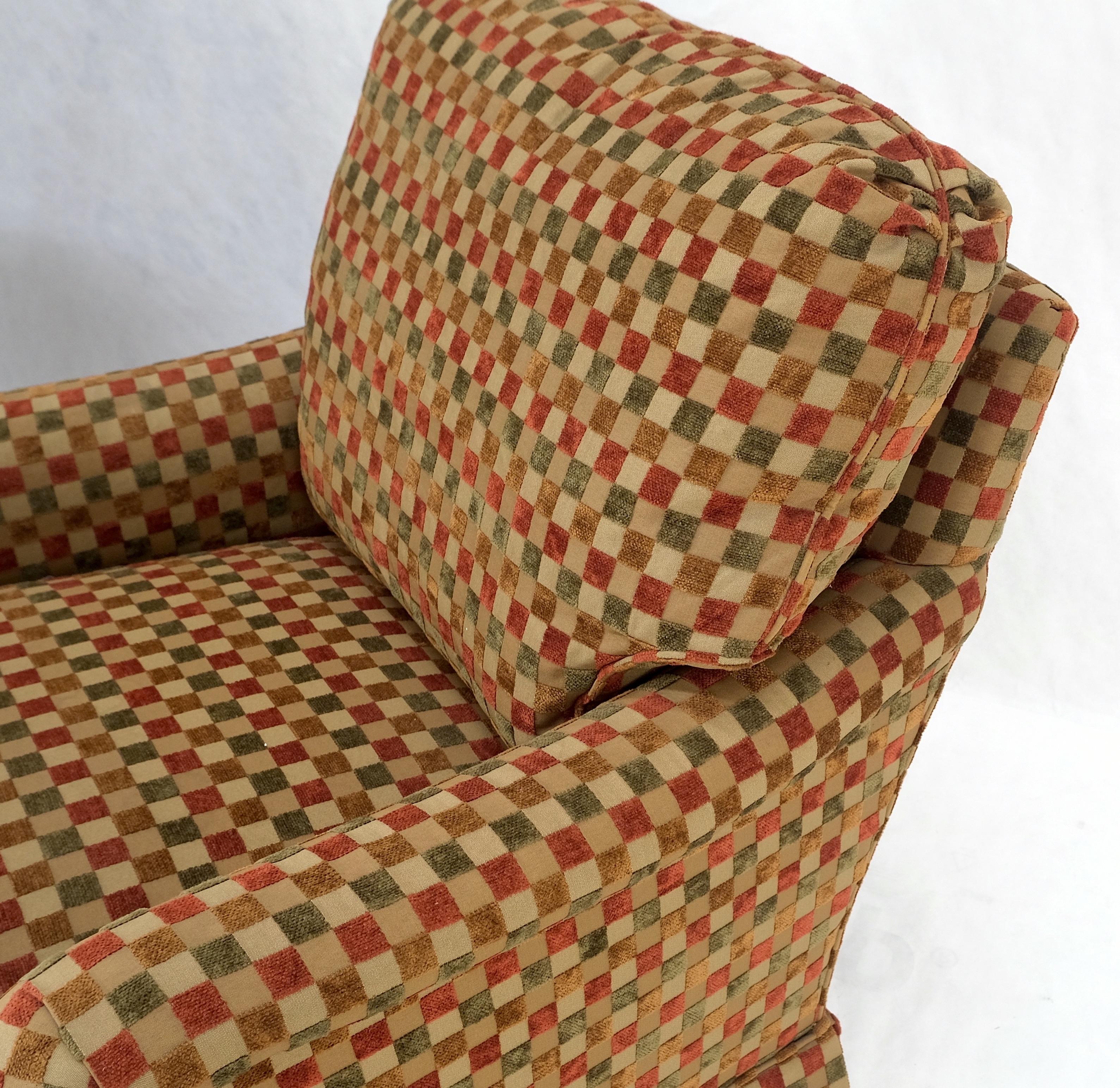 Pair of Mid-Century Modern Upholstery Fabric Vintage Lounge Chairs Mint! 12