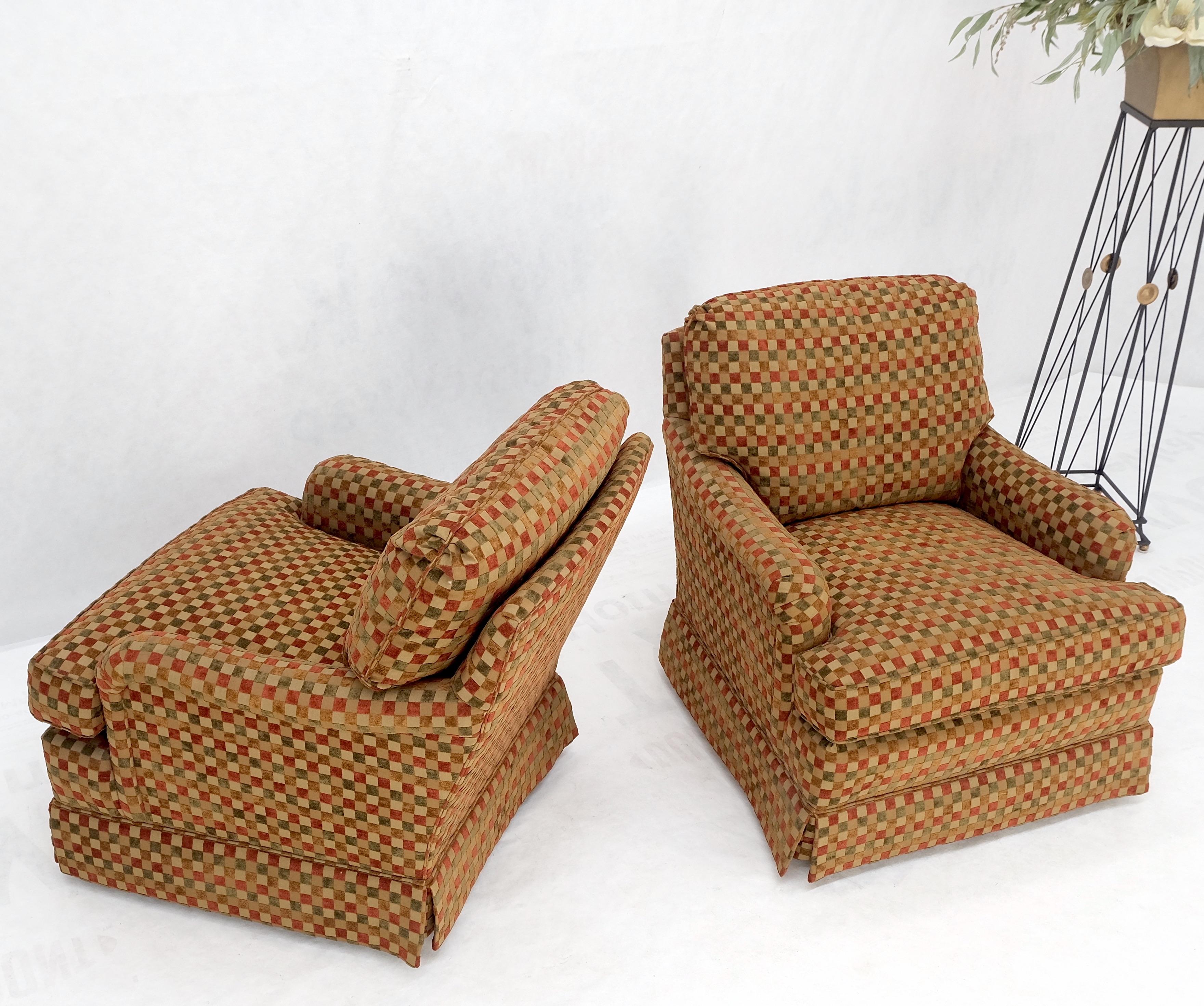 Pair of Mid-Century Modern upholstery fabric vintage lounge chairs mint!