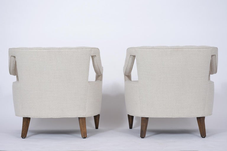 Pair of 1960's Mid-Century Tufted Lounge Chairs For Sale 5