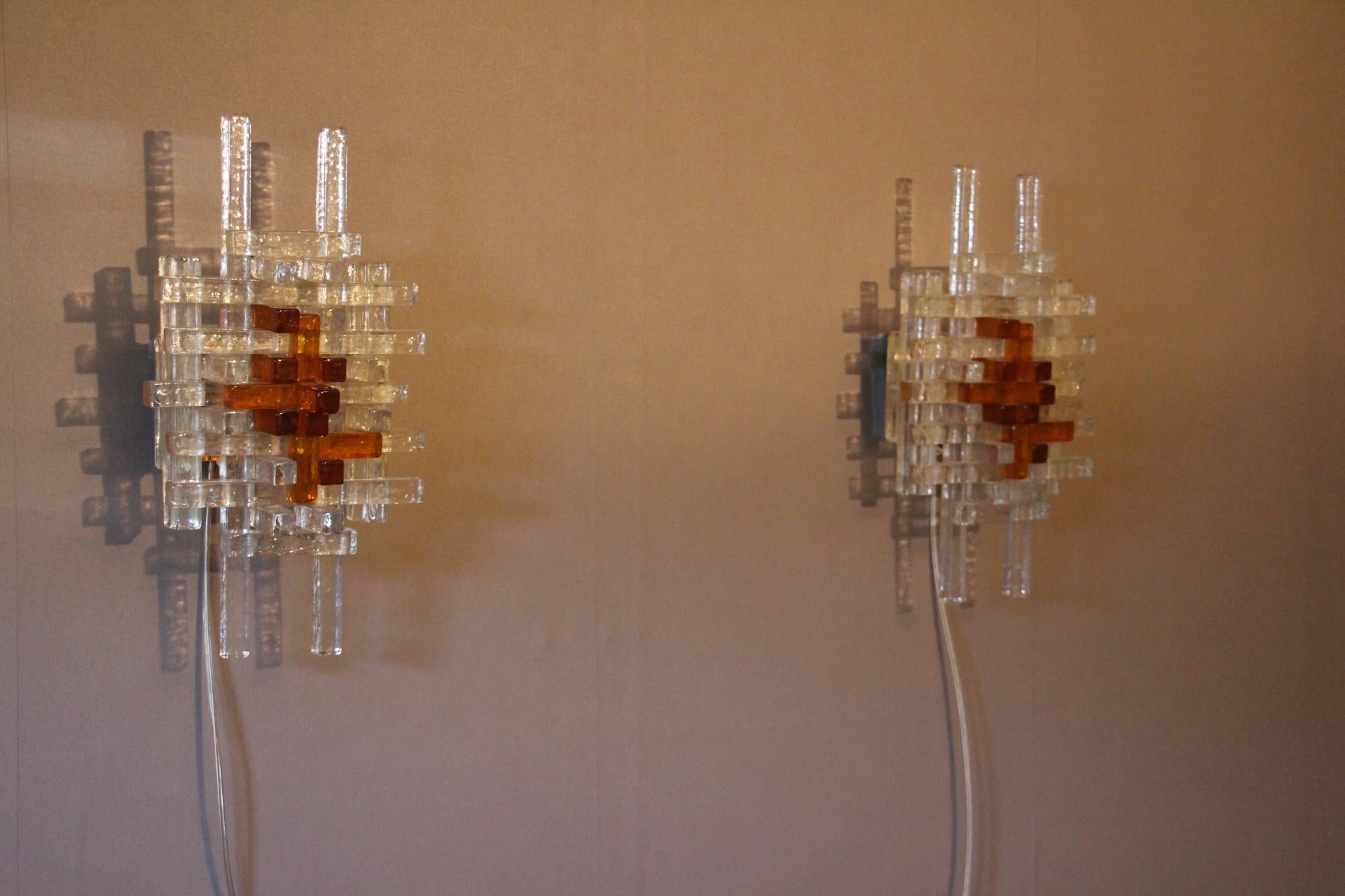 Pair of Mid-Century Modern Wall Lights by Albano Poli for Poliarte 1