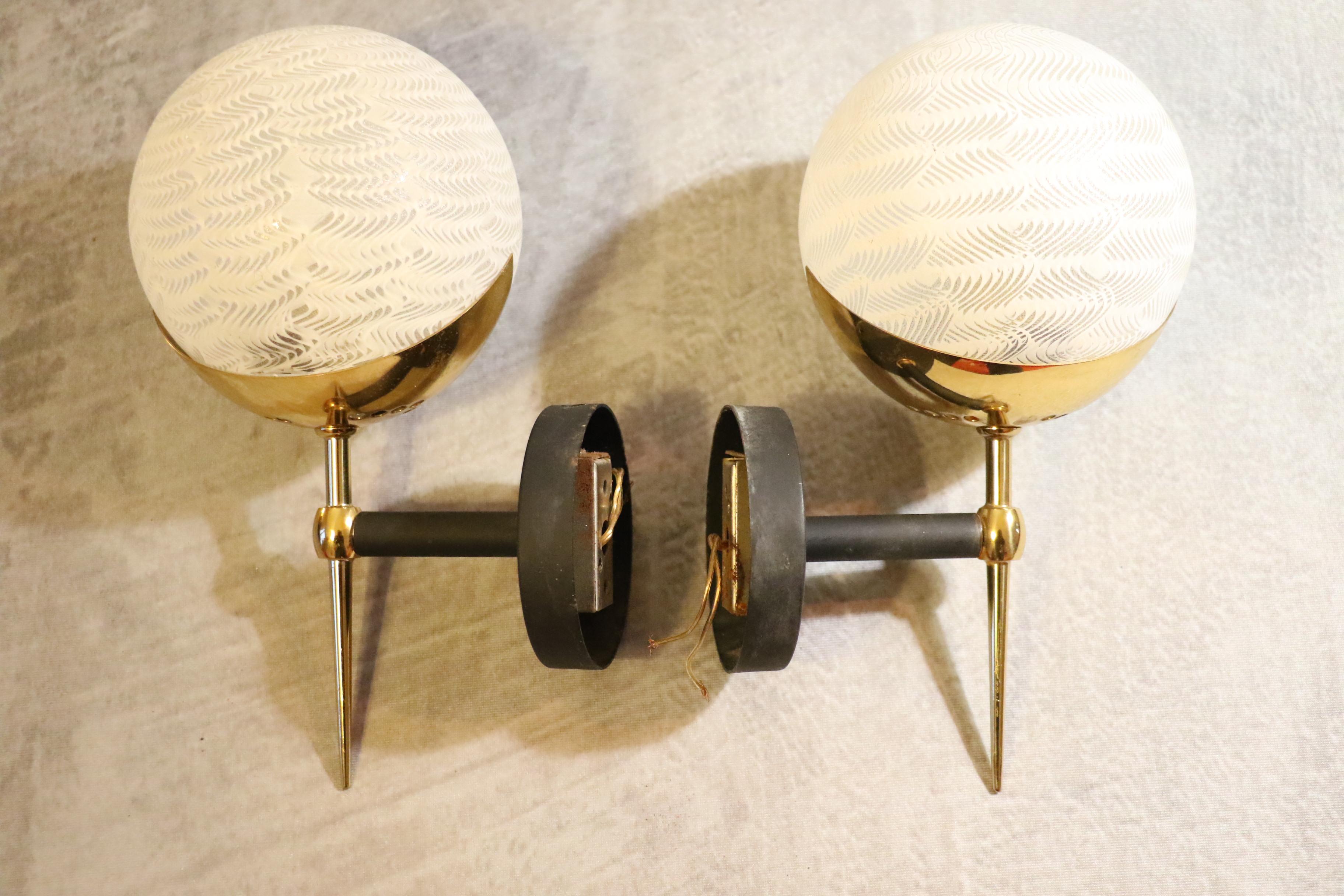 Pair of Mid-Century Modern Wall Sconces by Maison Arlus, France, 1950s For Sale 3