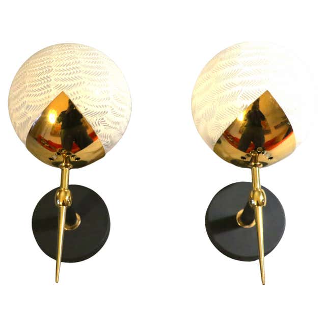Mid-Century Modern Stained Glass Wall Sconce by Jean-Simon Labret, 20th ...