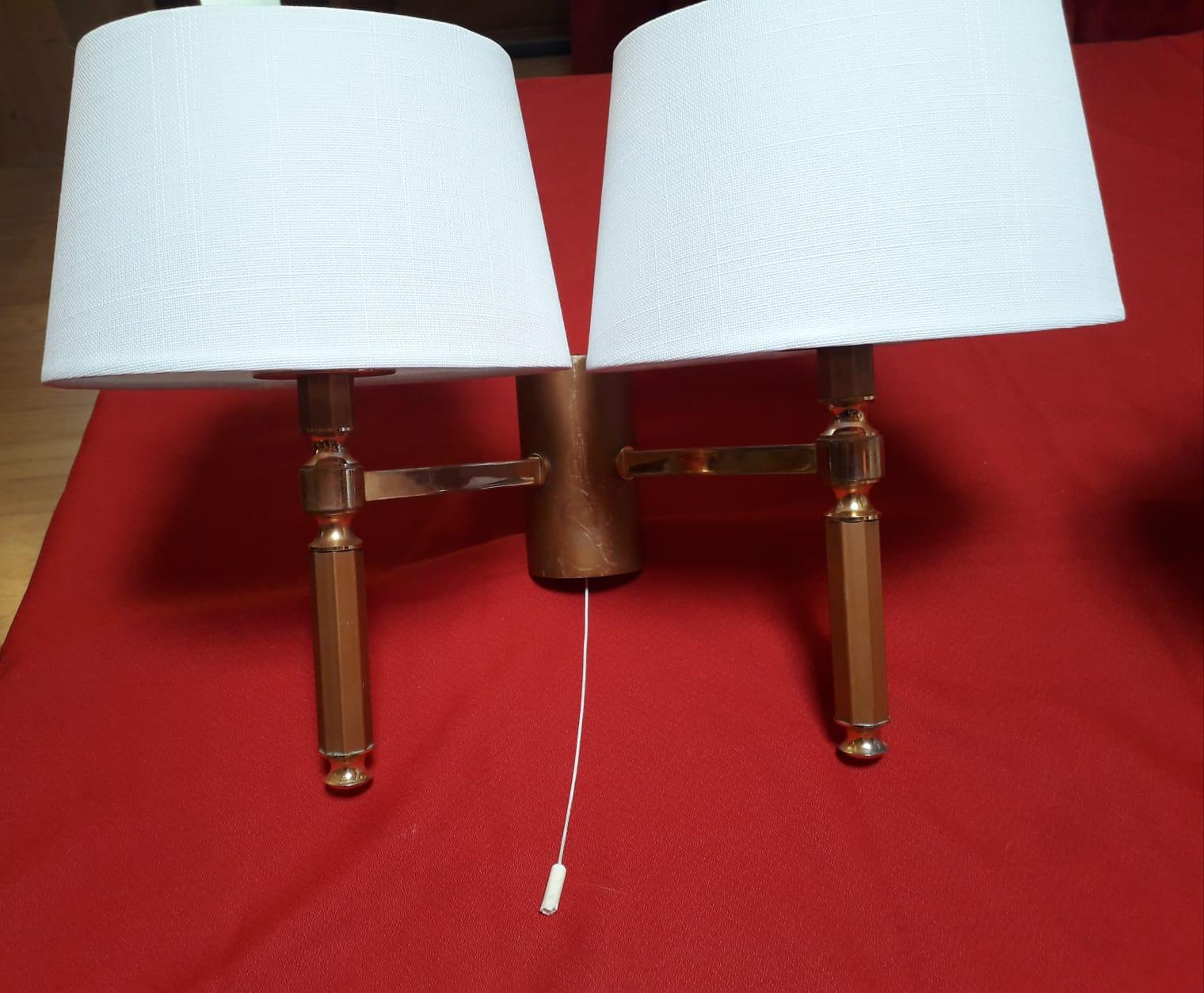 French Pair of Mid-Century Modern Wall Sconces, France, 1950 For Sale