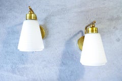 Pair of Mid-Century Modern Wall Lights in the Style of Arlus, France, 1960s