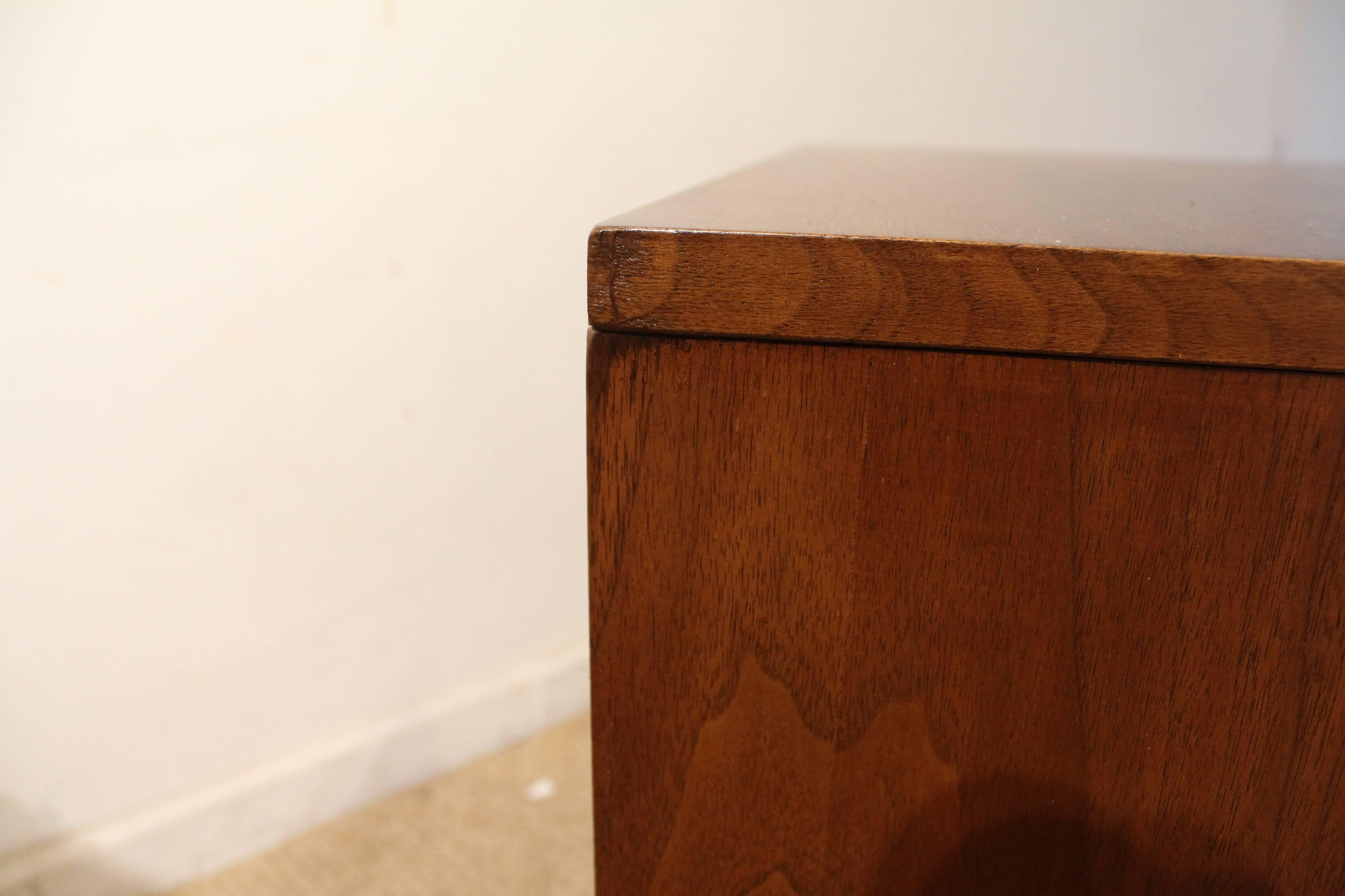 Pair of Mid-Century Modern Walnut 3D Diamond Front Nightstands 2