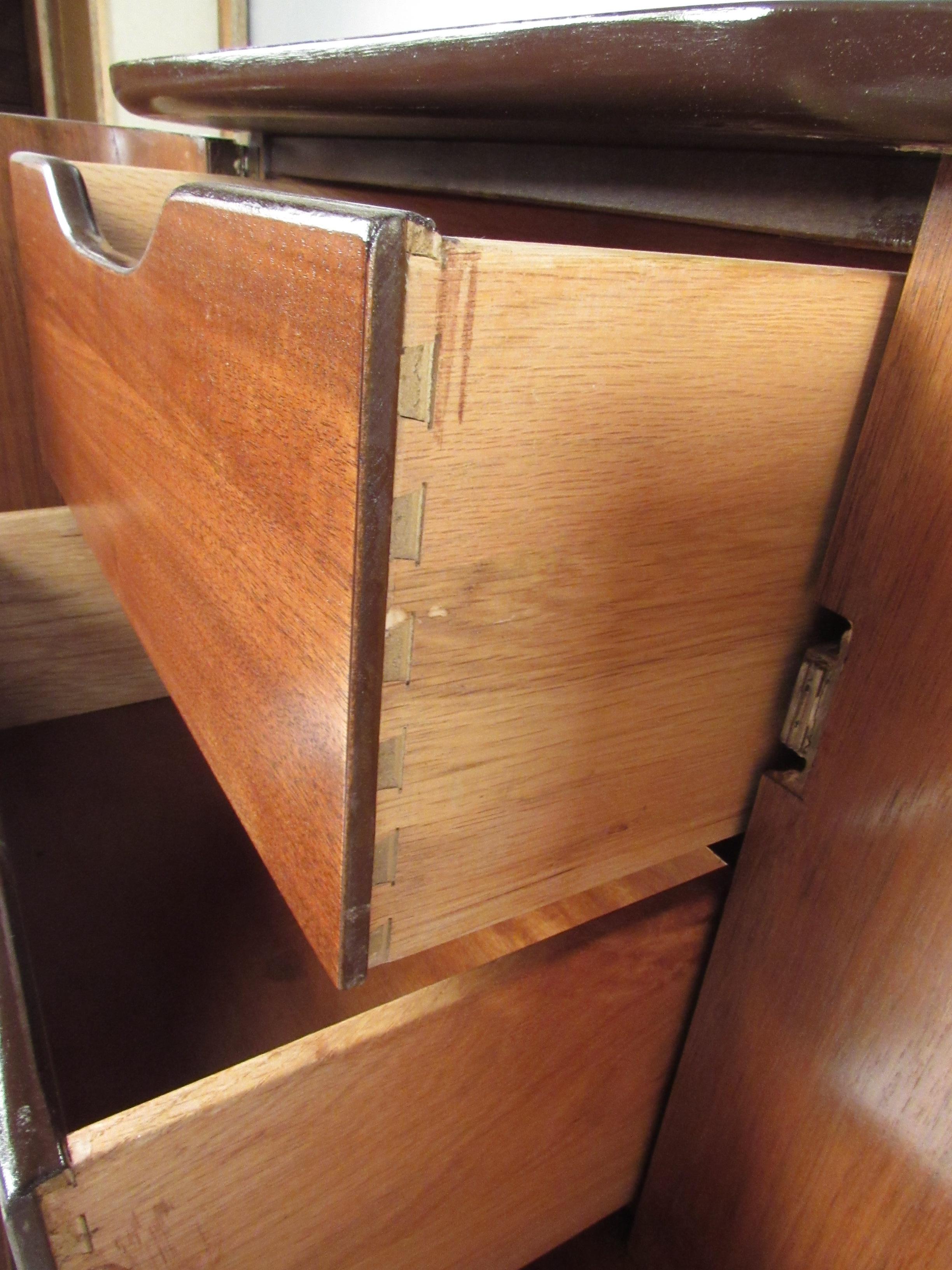 Pair of Mid-Century Modern Walnut and Oak Dressers 6