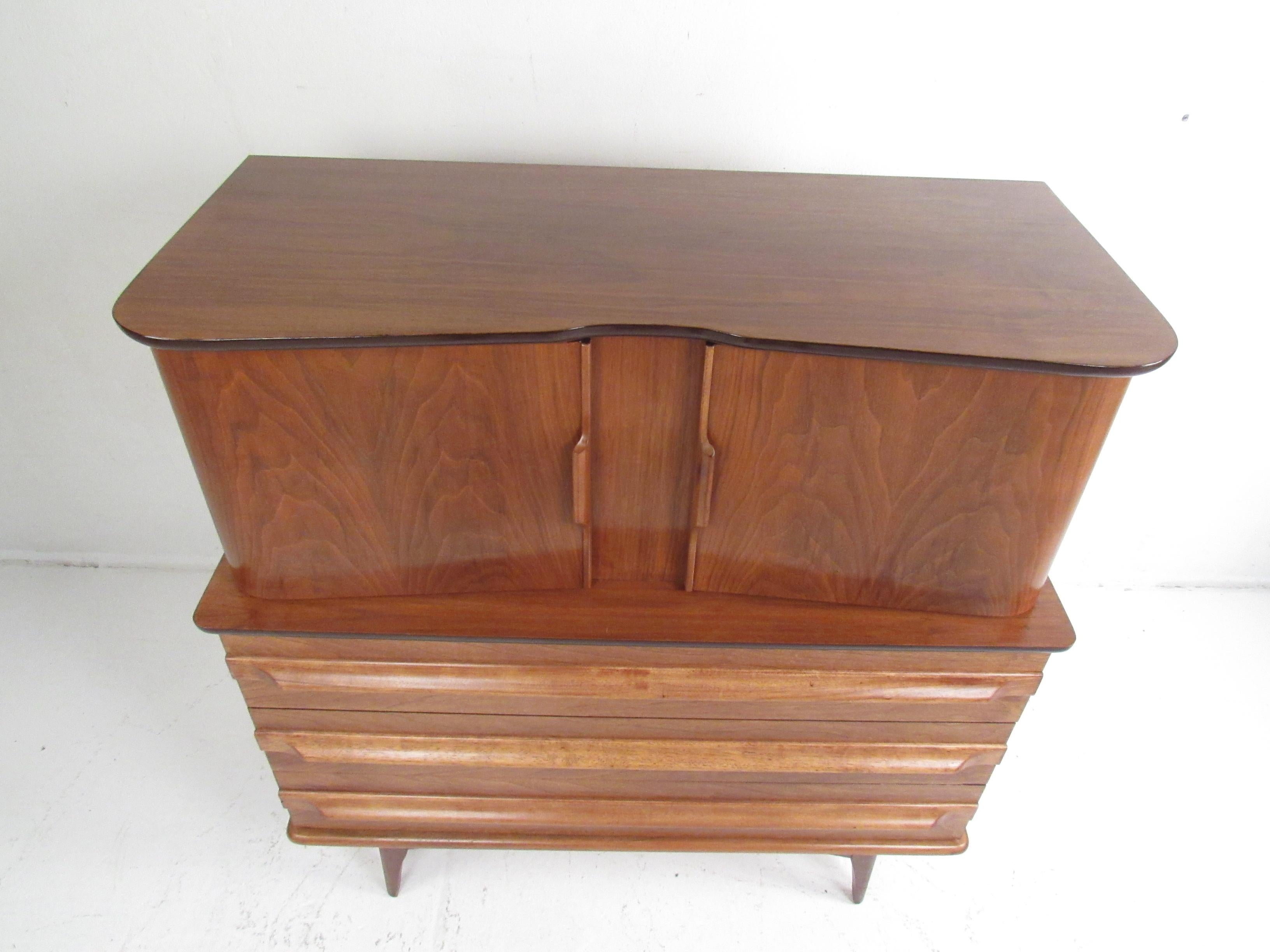 Pair of Mid-Century Modern Walnut and Oak Dressers 1