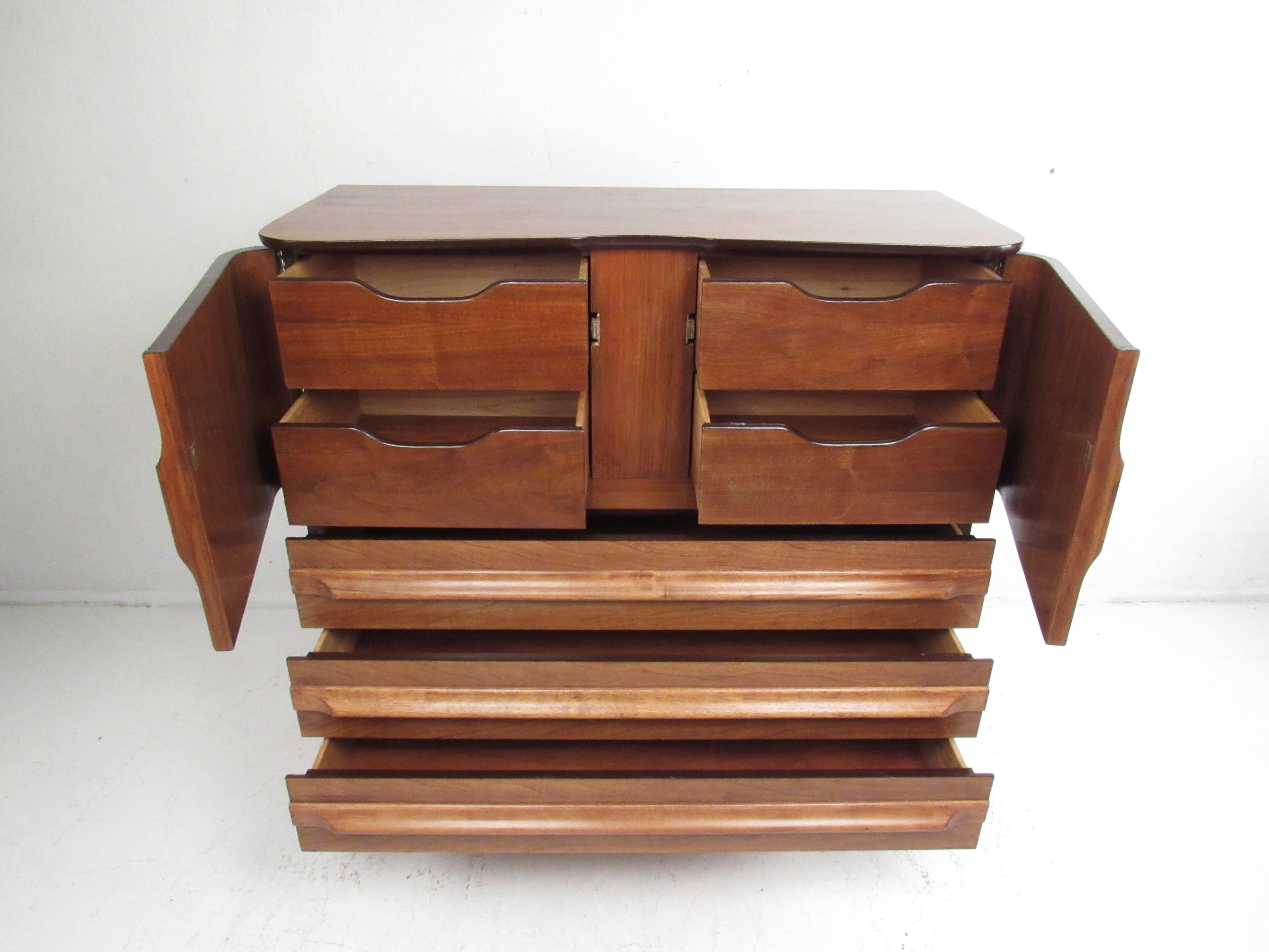 Pair of Mid-Century Modern Walnut and Oak Dressers 2