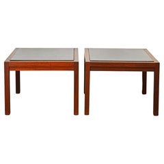 Pair of Mid-Century Modern Walnut and Slate End Tables by Jack Cartwright