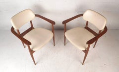 Pair of Mid-Century Modern Walnut Armchairs