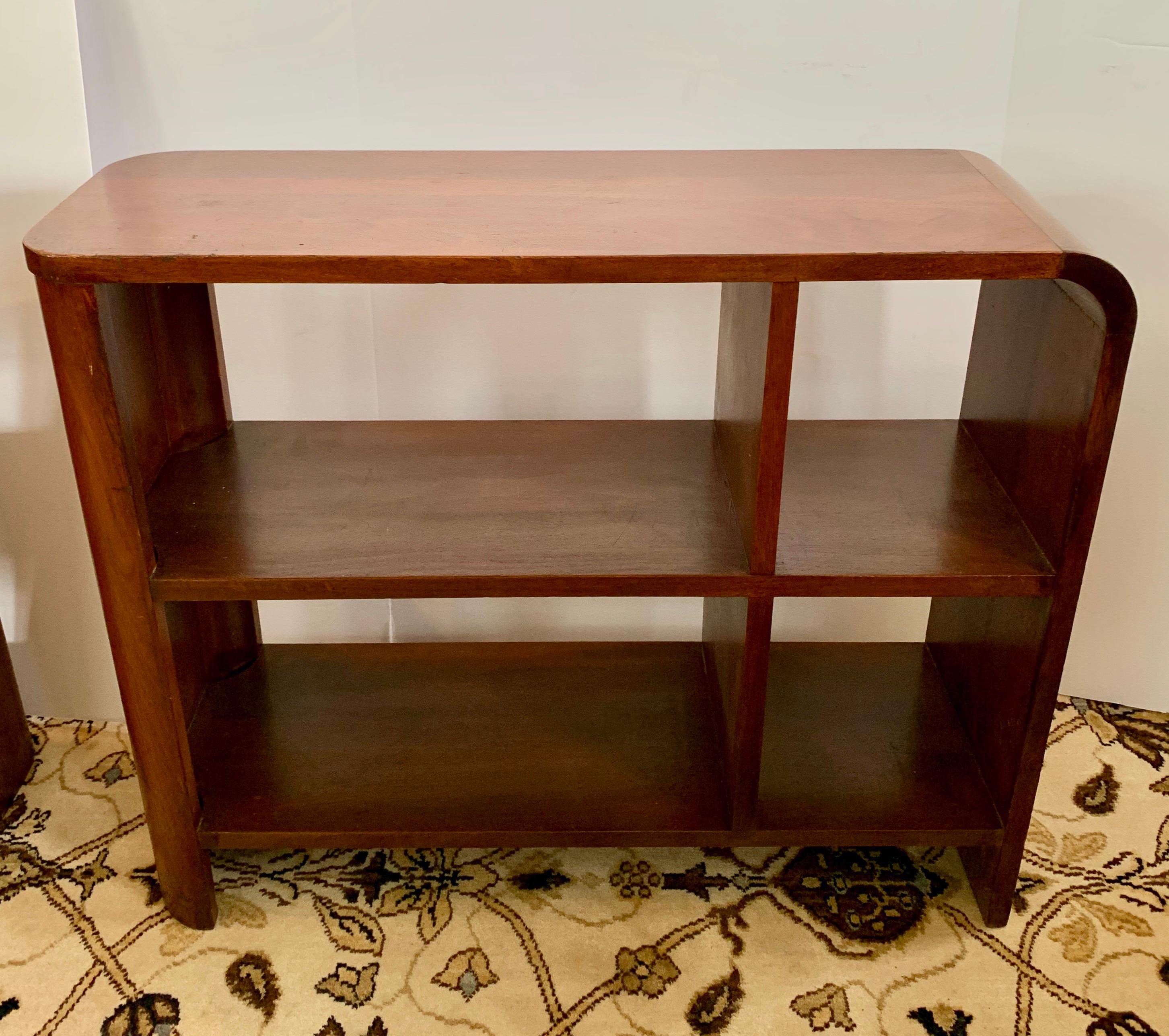 Pair of Mid-Century Modern Walnut Bookshelves Nightstands End Tables Bookcases 4