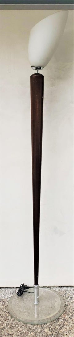 Pair of Mid-Century Modern Walnut Floor Lamps