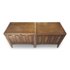 Pair of Mid-Century Modern Walnut Kent-Coffey Perspecta Nightstands