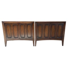 Pair of Mid-Century Modern Walnut Kent-Coffey Perspecta Nightstands