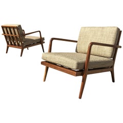 Pair of Mid-Century Modern Walnut Lounge Chairs by Mel Smilow