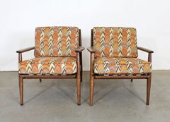 Pair of Mid-Century Modern Walnut Lounge Chairs