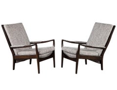 Pair of Mid-Century Modern Walnut Lounge Chairs