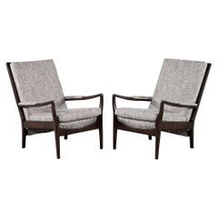 Pair of Mid-Century Modern Walnut Lounge Chairs