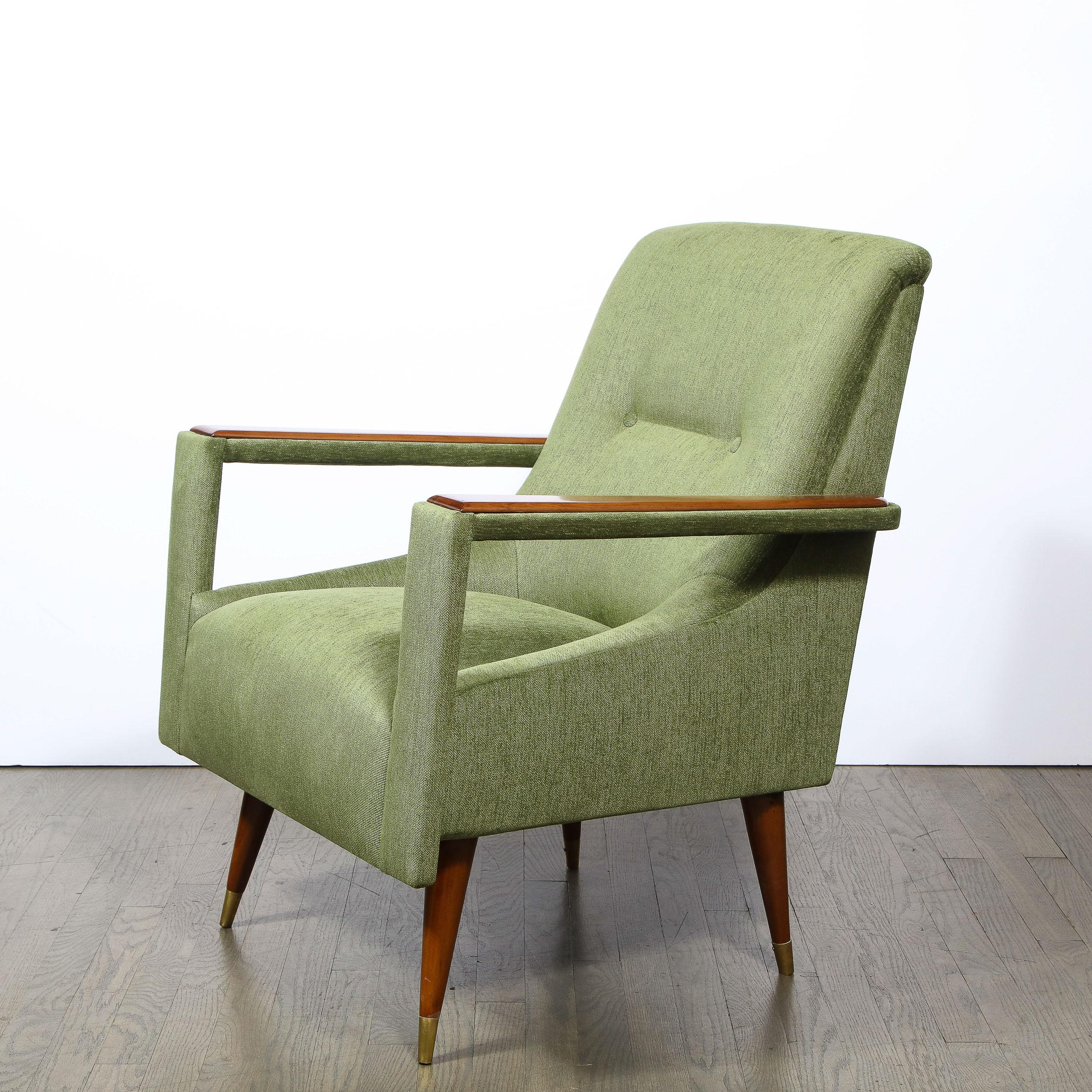 green mid century armchair