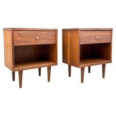 Newly Refinished - Pair of Mid-Century Modern Walnut Night Stands