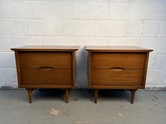 Pair of Mid-Century Modern Walnut Nightstands