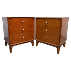 Pair of Mid-Century Modern Walnut Nightstands