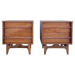 Pair of Mid-Century Modern Walnut Nightstands