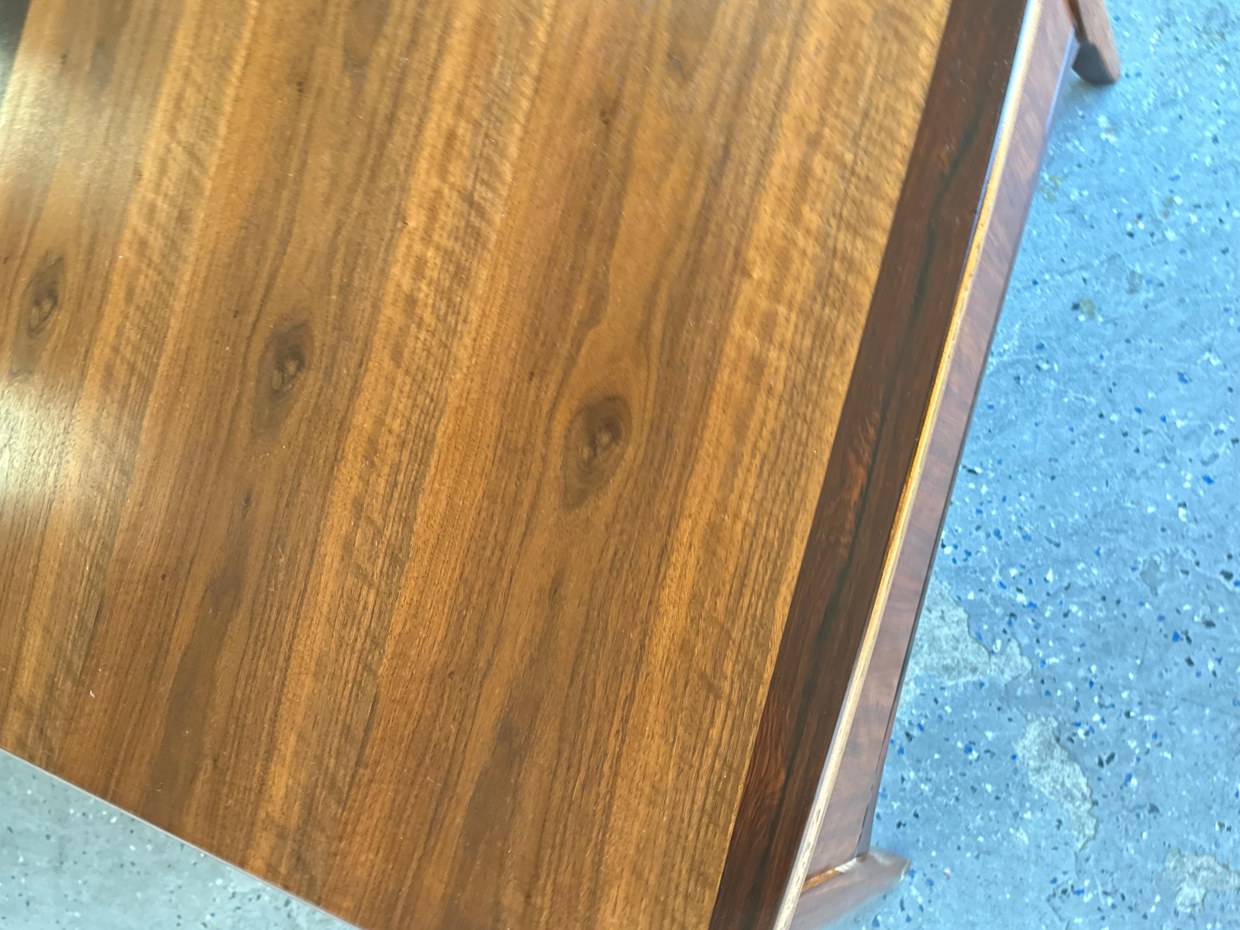 Pair of Mid-Century Modern Walnut & Rosewood Large End / Side Tables For Sale 3