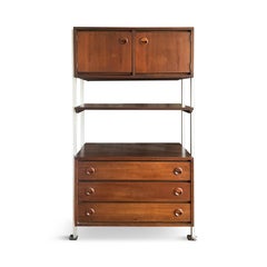 Pair of Mid Century Modern Walnut Wall Units by Stanley