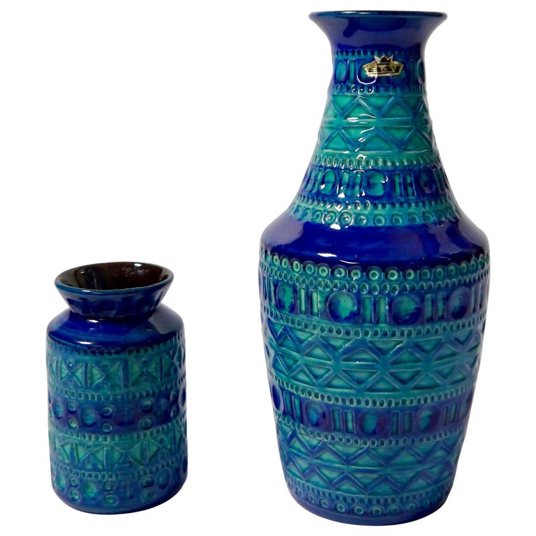 Pair of Mid-Century Modern West German Pottery Vases by Bodo Mans for BAY  For Sale at 1stDibs