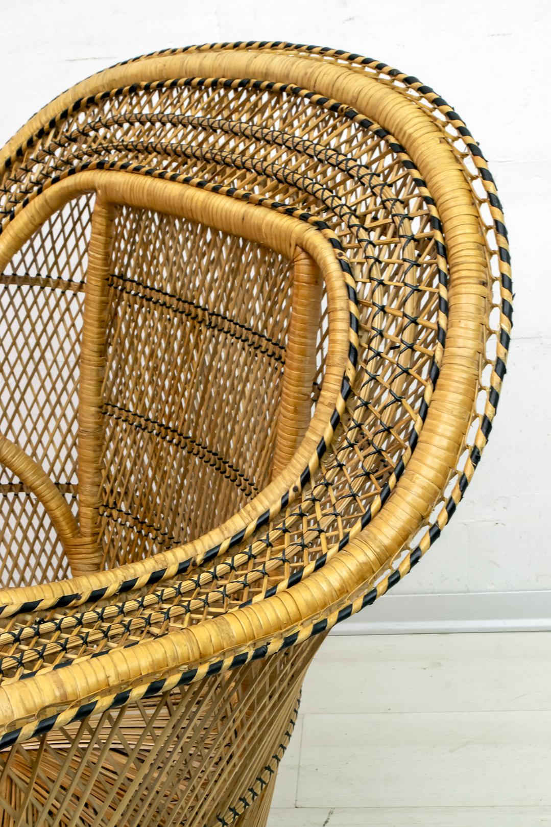 Pair of Mid-Century Modern Wicker Emmanuelle Armchairs from Kok Maison, 1970s For Sale 4