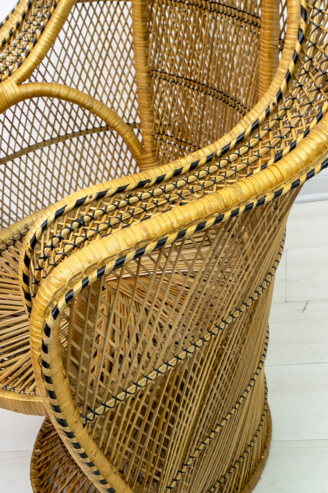 Pair of Mid-Century Modern Wicker Emmanuelle Armchairs from Kok Maison, 1970s For Sale 5