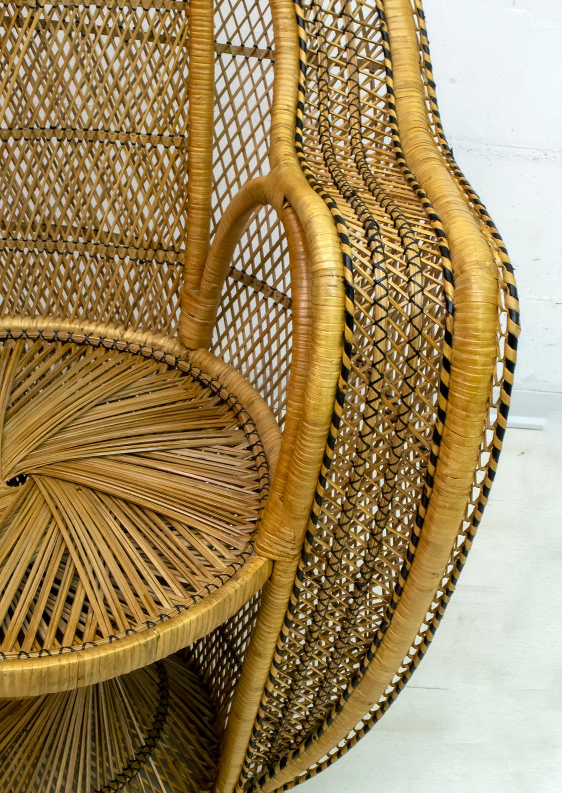 Pair of Mid-Century Modern Wicker Emmanuelle Armchairs from Kok Maison, 1970s For Sale 6