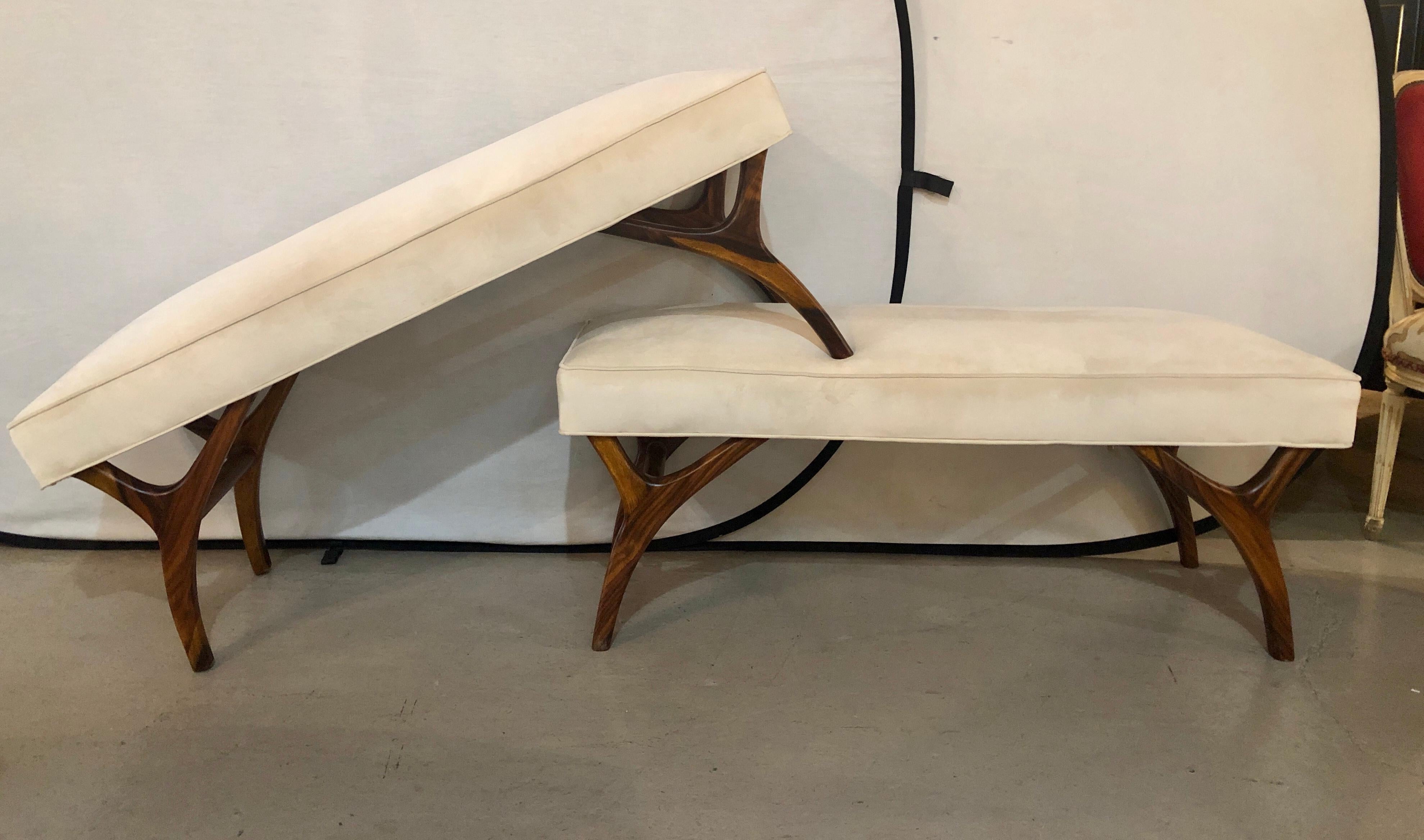 20th Century Pair of Mid-Century Modern Window Benches or Stools