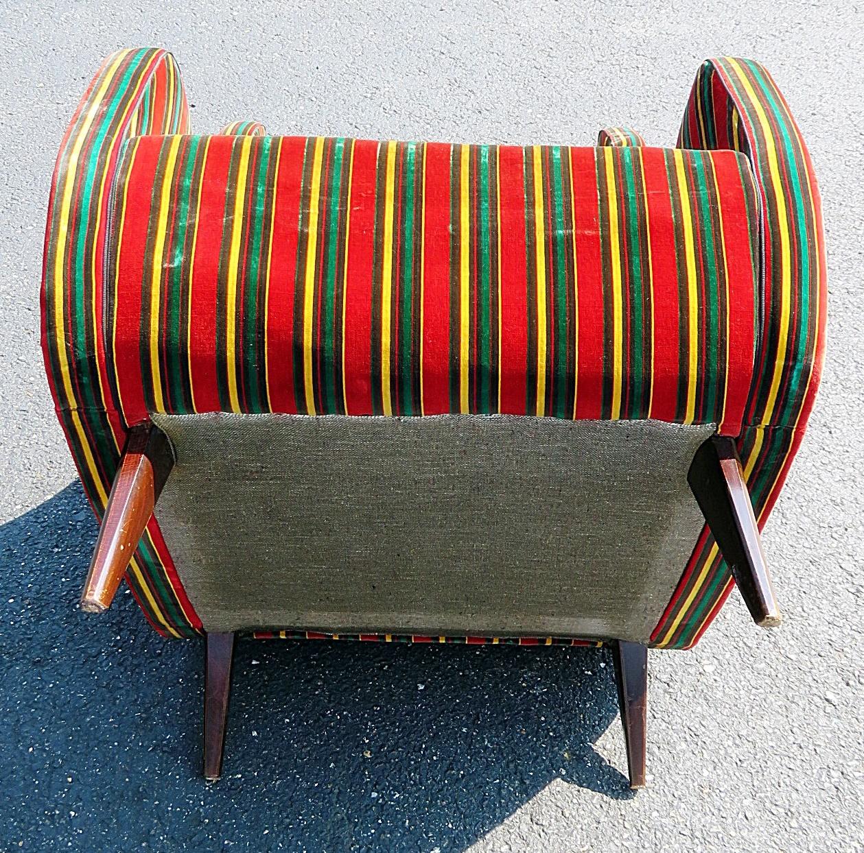 Upholstery Pair of Mid-Century Modern Wingback Chairs