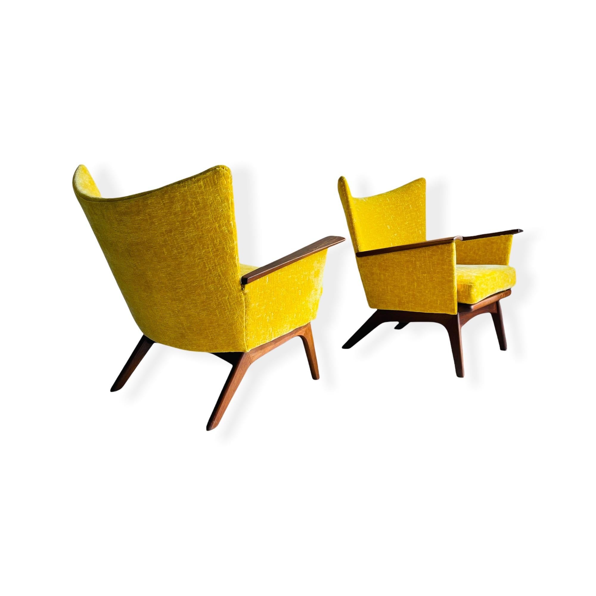 Mid-Century Modern Rare Pair Adrian Pearsall Wingback Lounge Chairs