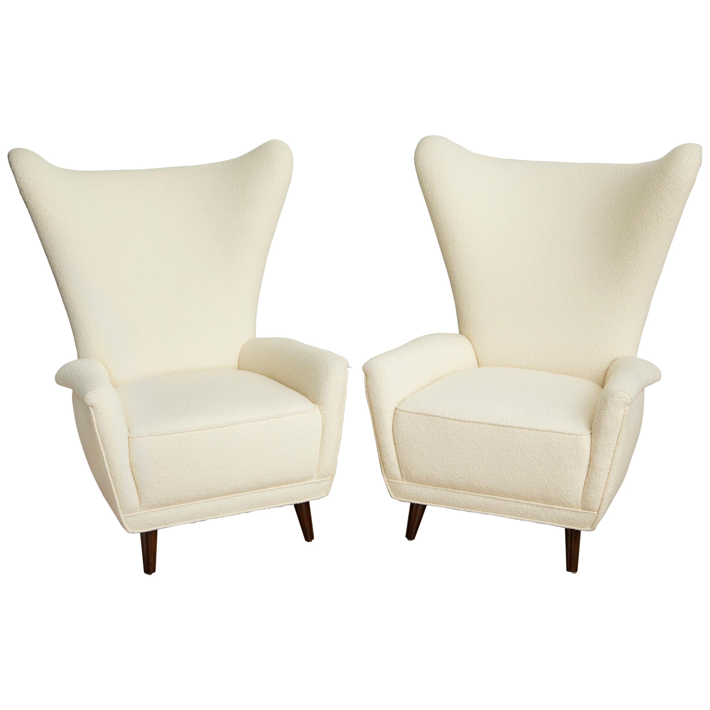 Pair of Mid-Century Modern Wingback Lounge Chairs