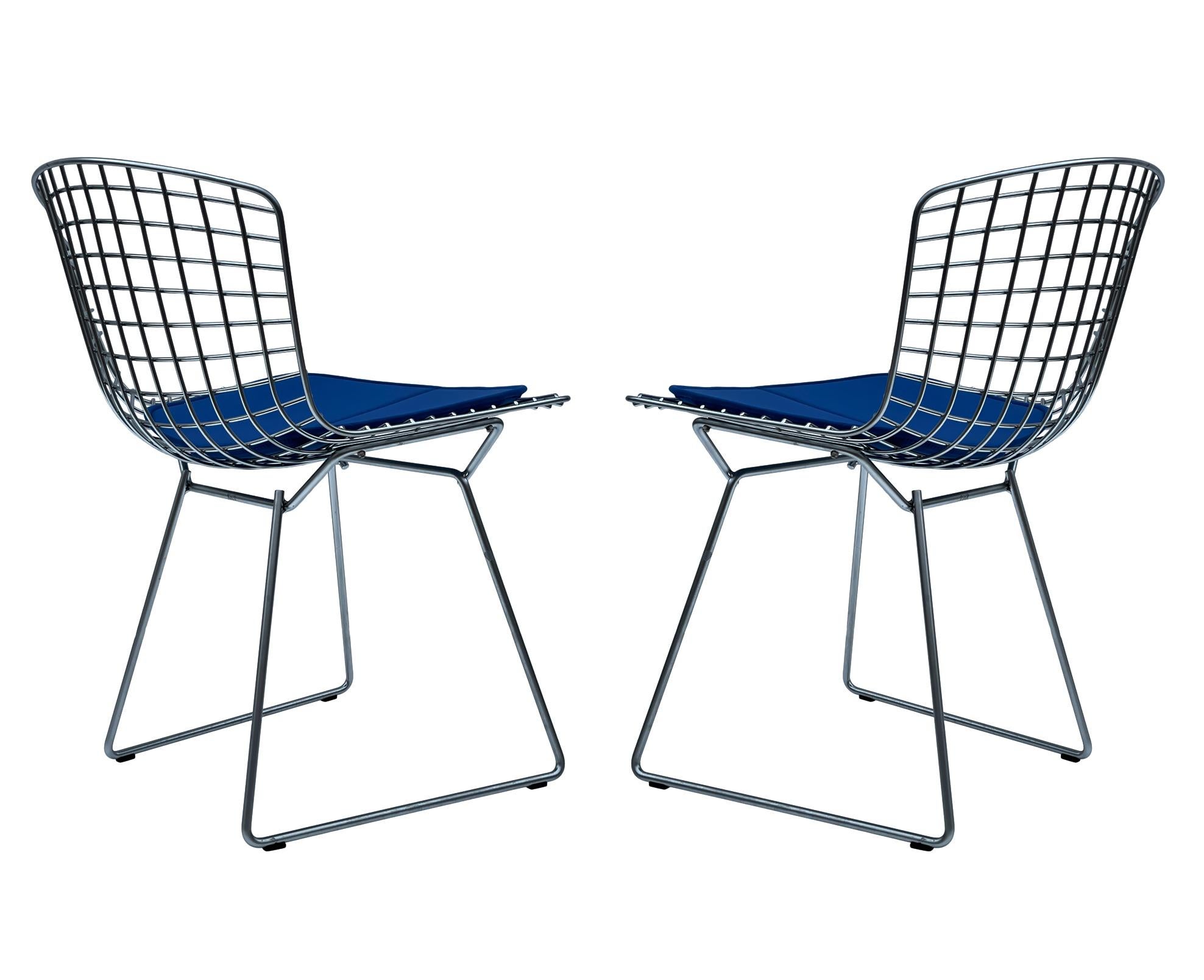 Pair of MidCentury Modern Wire Side or Dining Chairs by Harry Bertoia