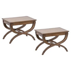 Pair of Mid-Century Modern X-Form Stools / Benches, circa 1962