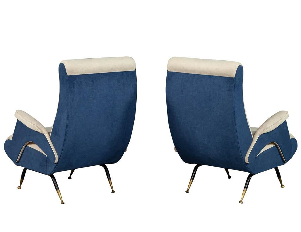 Mid-20th Century Pair of Mid-Century Modern Zanuso Style Arm Parlor Chairs