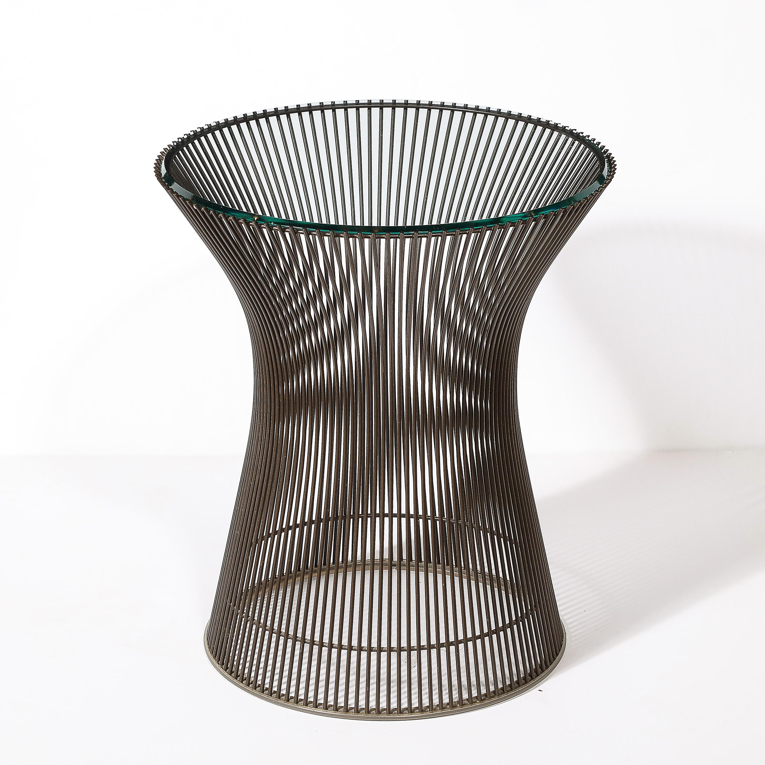 Pair of Mid-Century Modernist Bronze Side Tables by Warren Platner 1