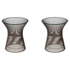 Pair of Mid-Century Modernist Bronze Side Tables by Warren Platner