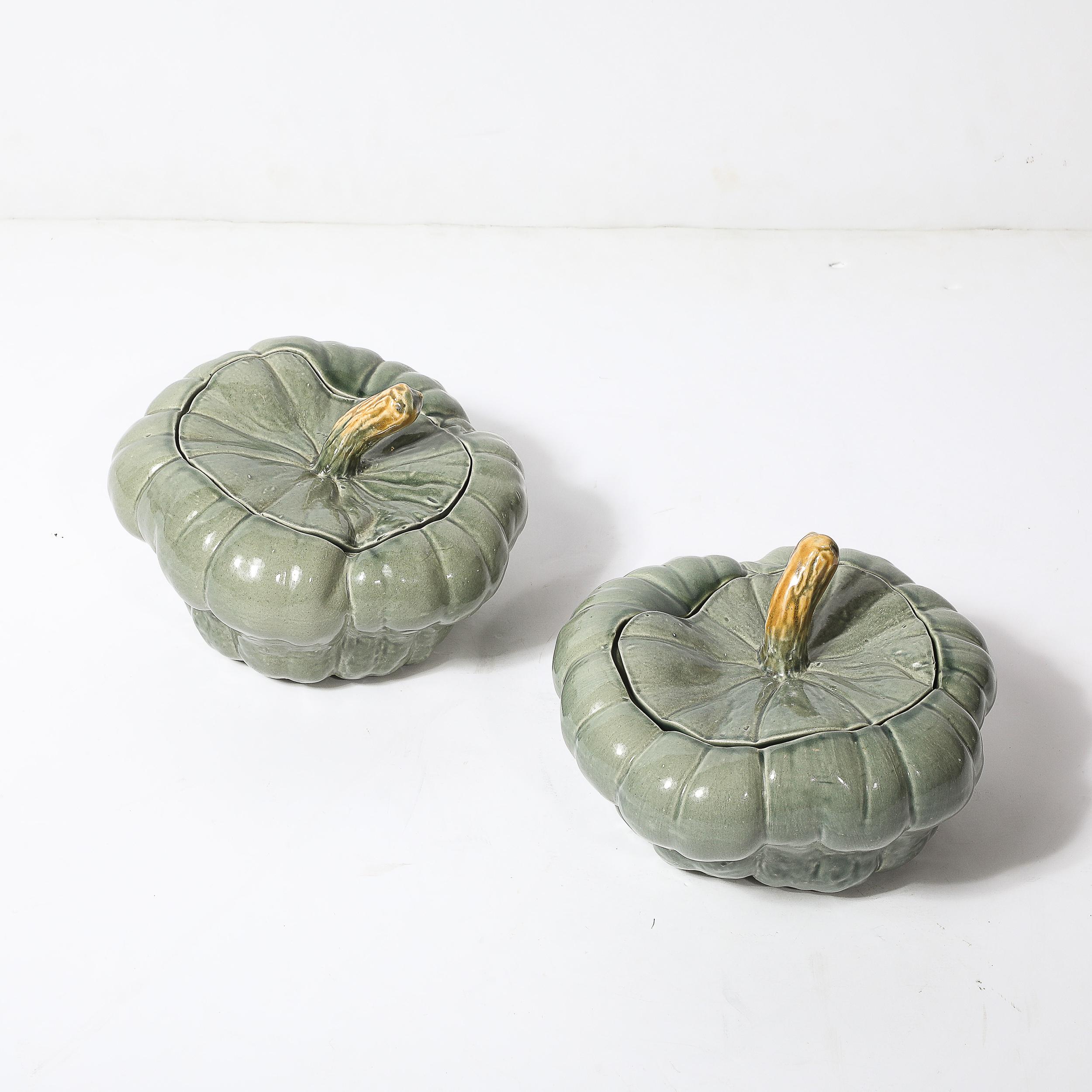 Paire de soupières à couvercle en céramique moderniste du milieu du siècle dernier en vente 8