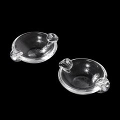 Pair of Mid-Century Modernist Crystal Dishes signed Steuben